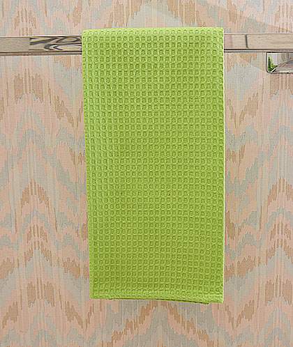 Bright Green colored Waffle Weaves Kitchen Towel 18x26